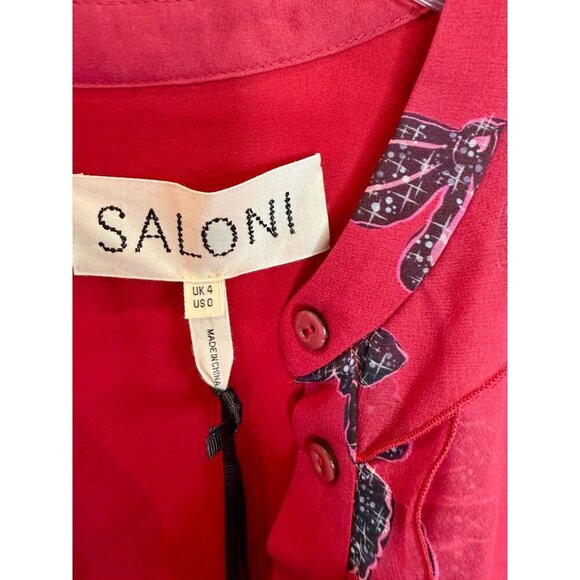Saloni Tilly Red Ruffle Dress in Cherry Bows Print - Size 0 - Picture 4 of 6